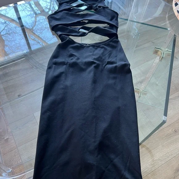 Black Cut-Out Dress - Picture 1 of 4